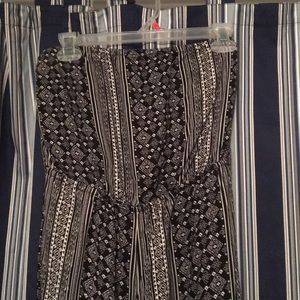 Black/white strapless jumpsuit
